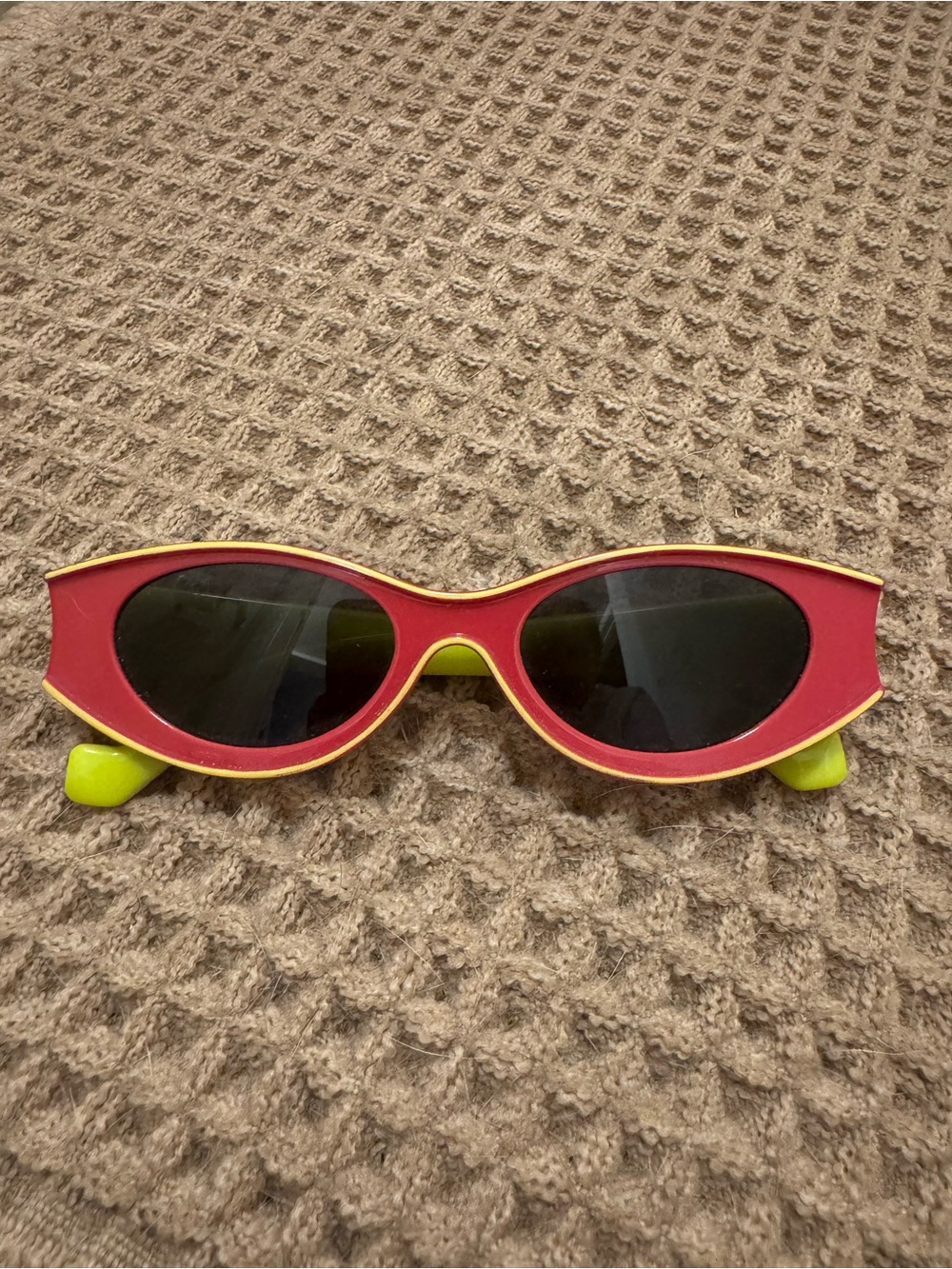 Pink and Lime Cat-Eye Sunglasses - Stylish UV Shades